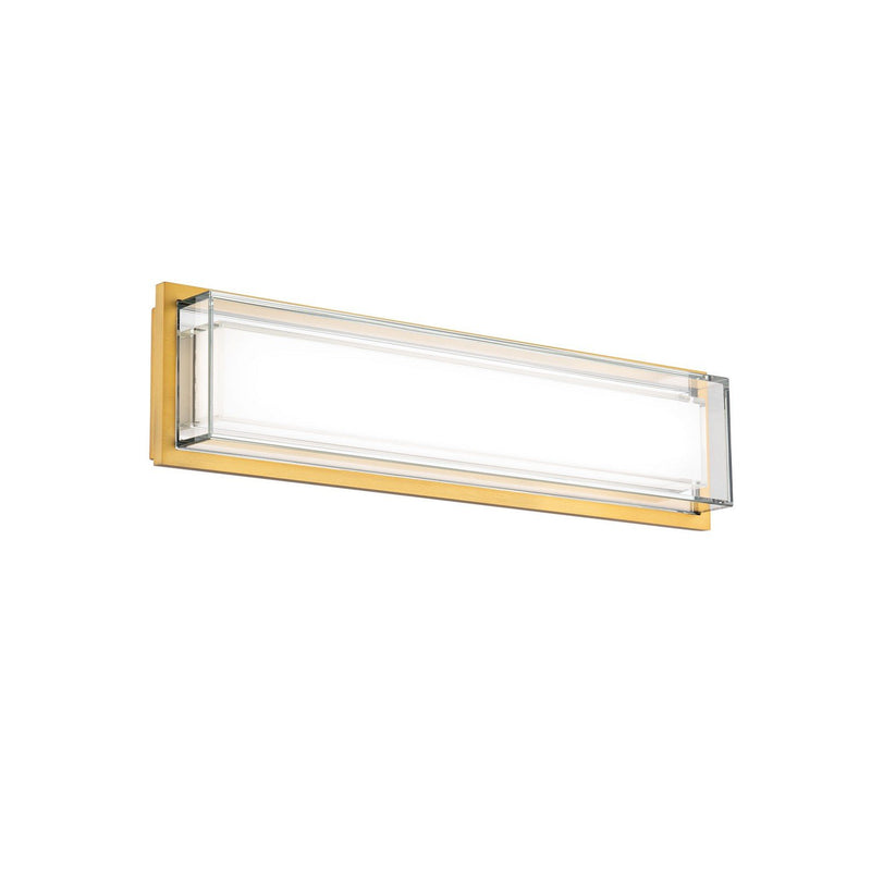 Ice Bar 20" Bath Vanity Light in Aged Brass