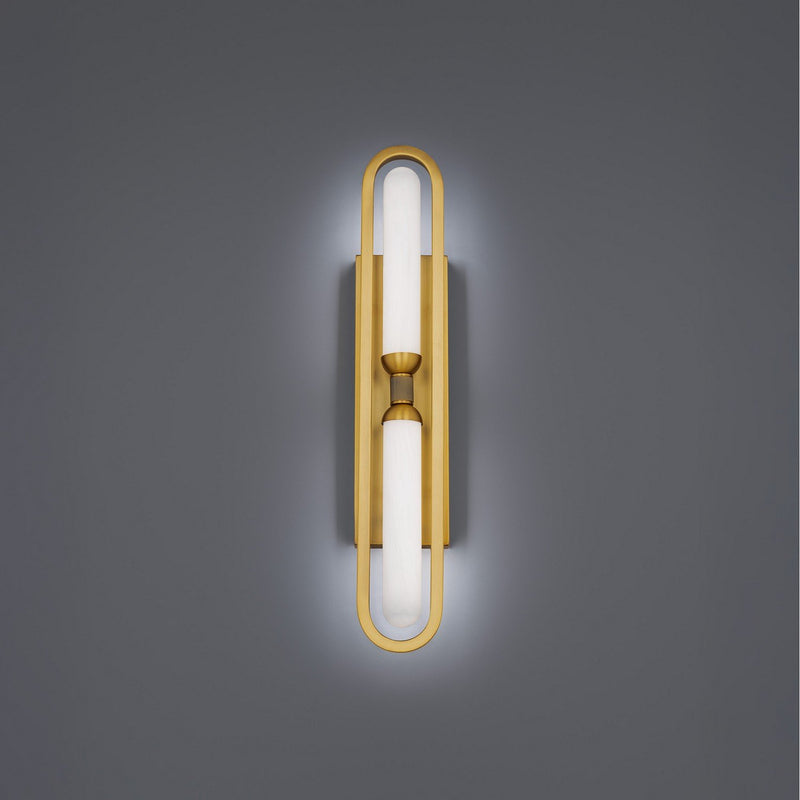 Whitt 2-Light Wall Sconce in Aged Brass