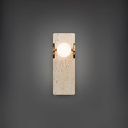 Okemo Wall Sconce in Beige Travertine/aged Brass