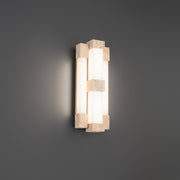 Conan 4-Light Small Wall Sconce in Beige Travertine/aged Brass