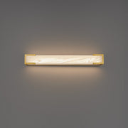 Frozen Zone Bath Sconce in Aged Brass