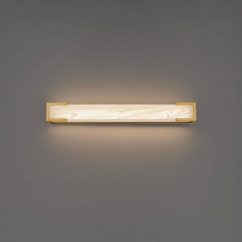 Frozen Zone Bath Sconce in Aged Brass