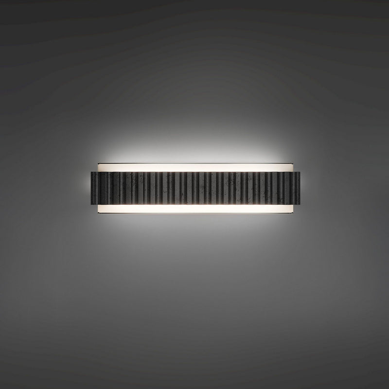 Magnate 2-Light 19" Bath Sconce in Basalt Stone/black