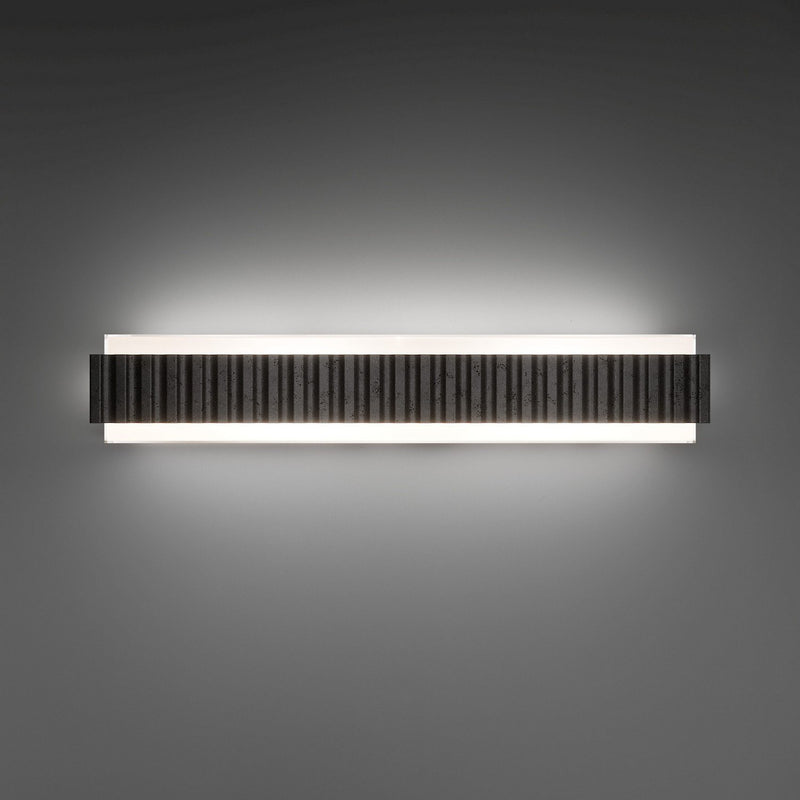 Magnate 2-Light 27" Bath Sconce in Basalt Stone/black