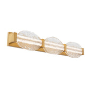 Deco 3-Light Bath Vanity Light in Aged Brass