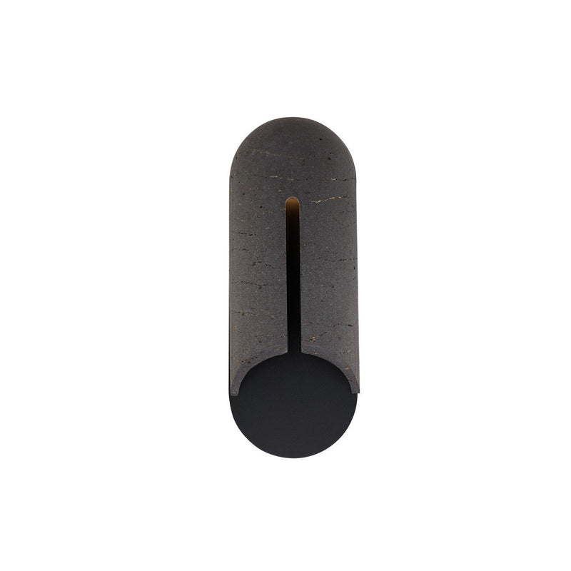 Clog Large Outdoor Wall Sconce in Basalt Stone/black