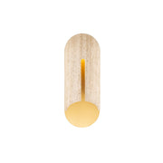 Clog Large Outdoor Wall Sconce in Beige Travertine/aged Brass