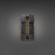 Formation 4-Light Small Outdoor Wall Sconce in Basalt Stone/black