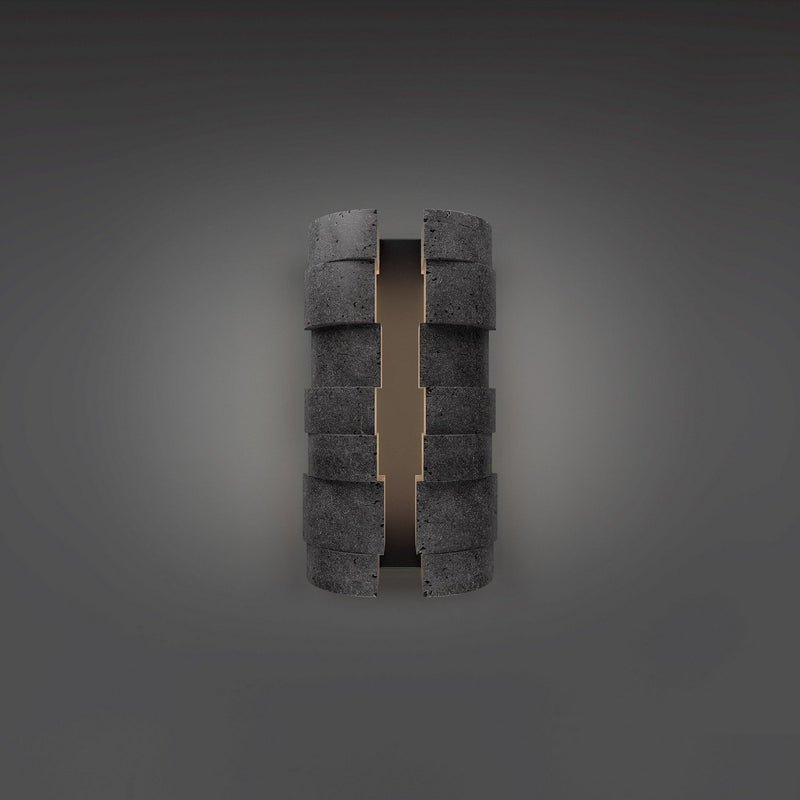 Formation 4-Light Small Outdoor Wall Sconce in Basalt Stone/black