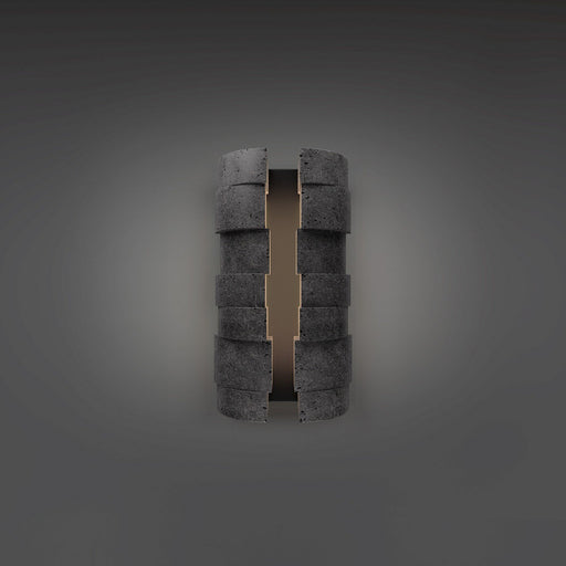 Formation 4-Light Small Outdoor Wall Sconce in Basalt Stone/black