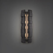 Formation 4-Light Large Outdoor Wall Sconce in Basalt Stone/black