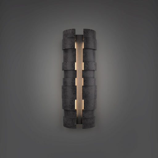 Formation 4-Light Large Outdoor Wall Sconce in Basalt Stone/black