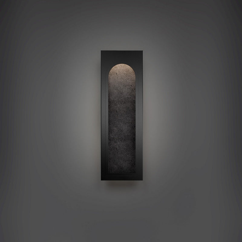 Cadey 19" Outdoor Wall Sconce in Basalt Stone/black