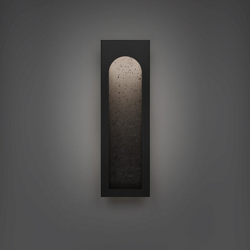 Cadey 24" Outdoor Wall Sconce in Basalt Stone/black