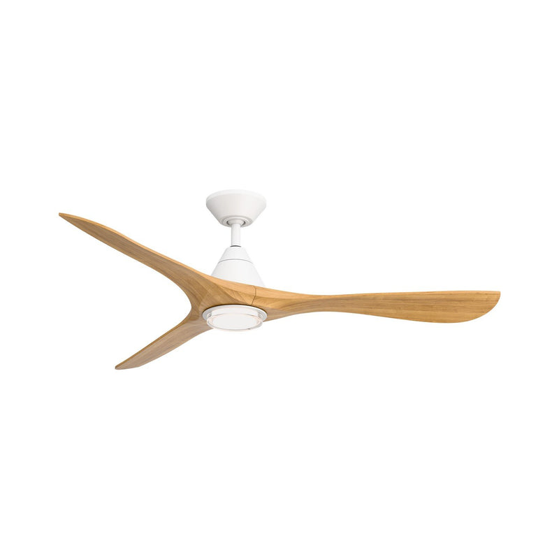 Carve 60" Outdoor Ceiling Fan in Matte White / Honey Oak