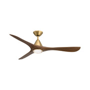 Carve 60" Outdoor Ceiling Fan in Soft Brass / Distressed Koa