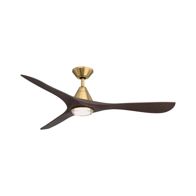 Carve 60" Outdoor Ceiling Fan in Soft Brass / Dark Walnut