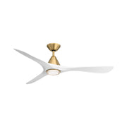 Carve 60" Outdoor Ceiling Fan in Soft Brass / Matte White