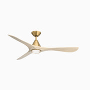 Carve 60" Outdoor Ceiling Fan in Soft Brass / White Oak