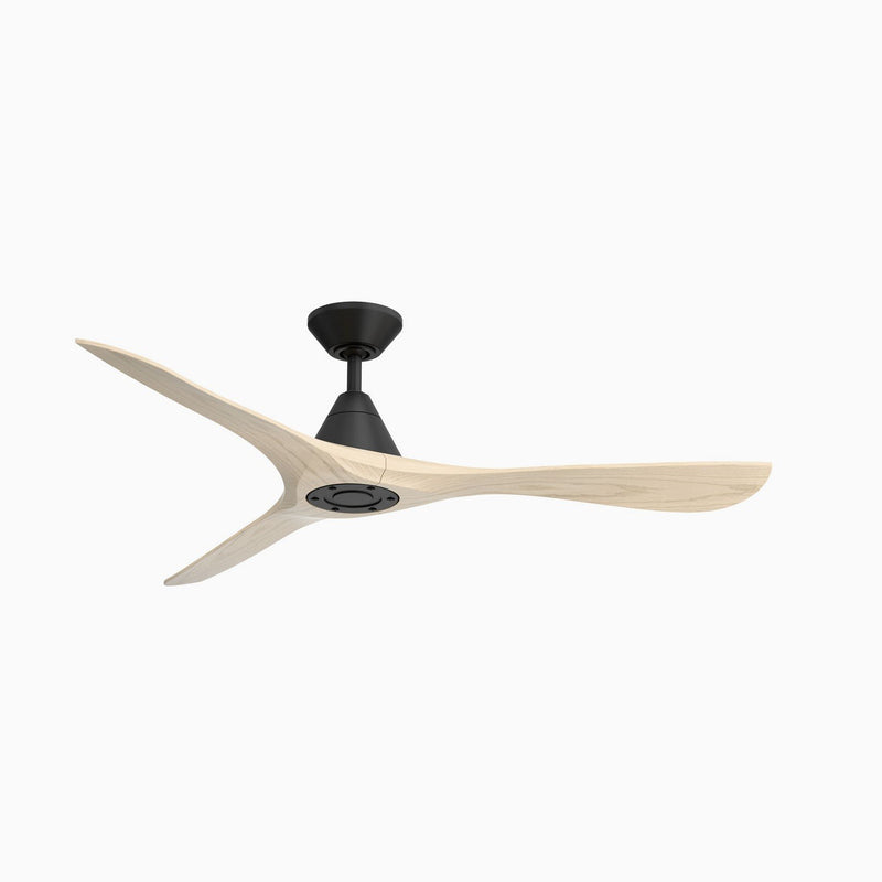 Carve 60" Outdoor Ceiling Fan in Matte Black / White Oak
