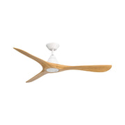 Carve 60" Outdoor Ceiling Fan in Matte White / Honey Oak
