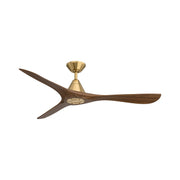Carve 60" Outdoor Ceiling Fan in Soft Brass / Distressed Koa