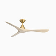 Carve 60" Outdoor Ceiling Fan in Soft Brass / White Oak