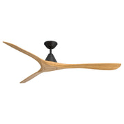 Carve 72" Outdoor Ceiling Fan in Matte Black / Honey Oak