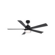 Radiant 56" Outdoor Ceiling Fan with Light in Matte Black
