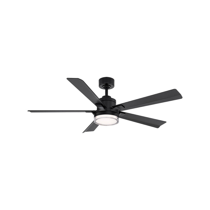 Radiant 56" Outdoor Ceiling Fan with Light in Matte Black