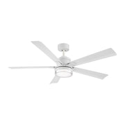 Radiant 56" Outdoor Ceiling Fan with Light in Matte White