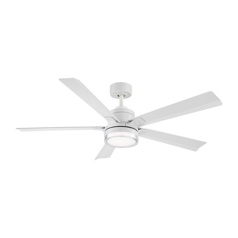 Radiant 56" Outdoor Ceiling Fan with Light in Matte White