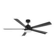 Radiant 64" Outdoor Ceiling Fan with Light in Matte Black