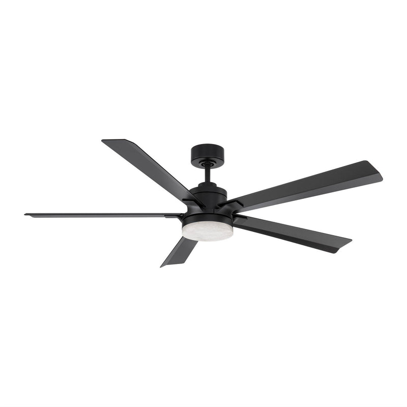 Radiant 64" Outdoor Ceiling Fan with Light in Matte Black