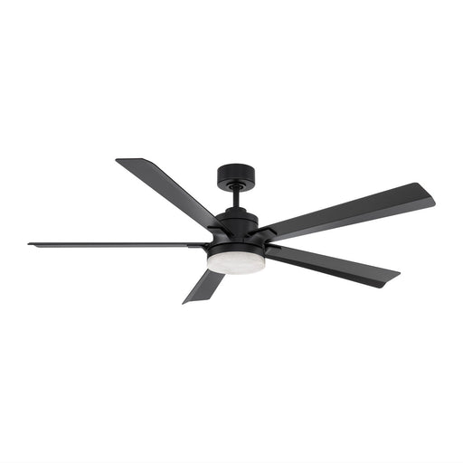 Radiant 64" Outdoor Ceiling Fan with Light in Matte Black