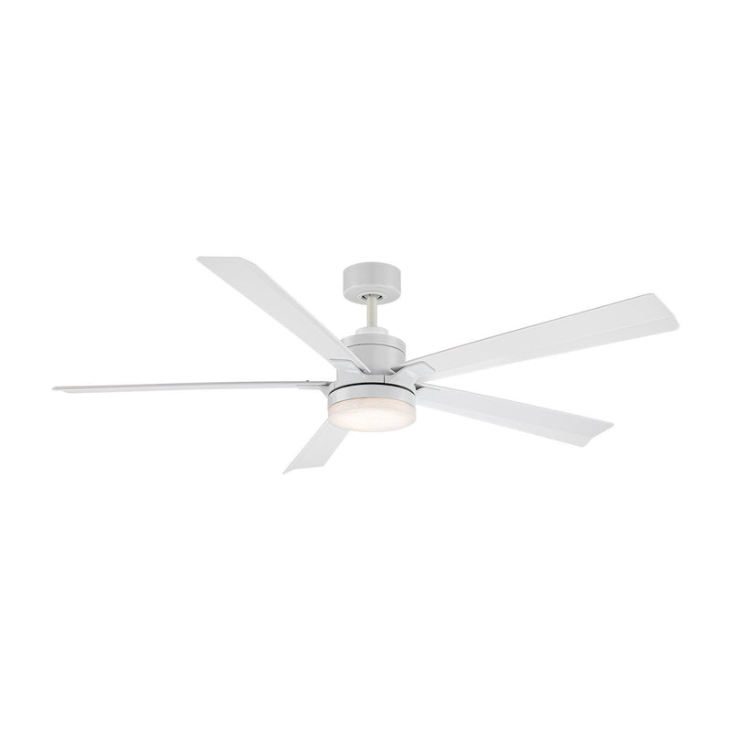 Radiant 64" Outdoor Ceiling Fan with Light in Matte White