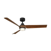 Chill 54" Outdoor Ceiling Fan with Light in Matte Black / Distressed Koa
