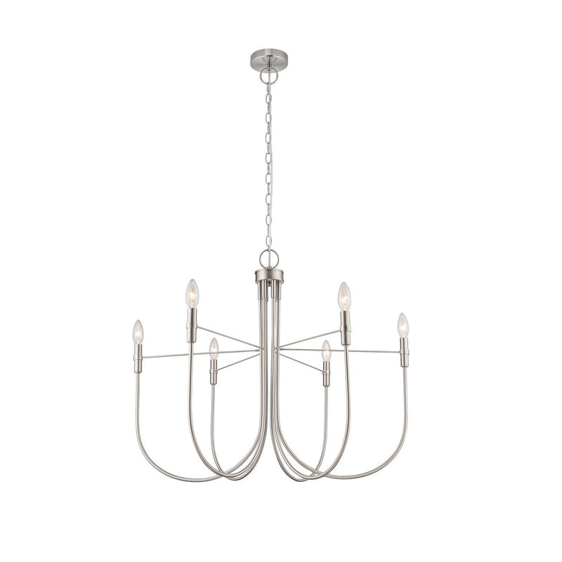 Foundry 6-Light Chandelier in Brushed Nickel