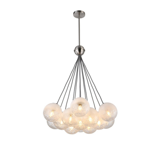 Moonlight 12-Light Globe Cluster Pendant in Satin Nickel