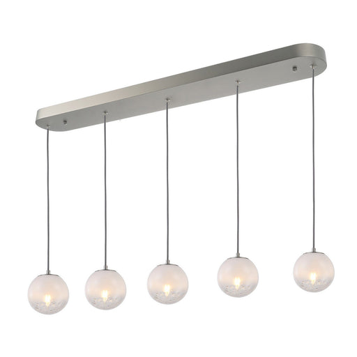 Moonlight 5-Light Linear Pendant in Satin Nickel