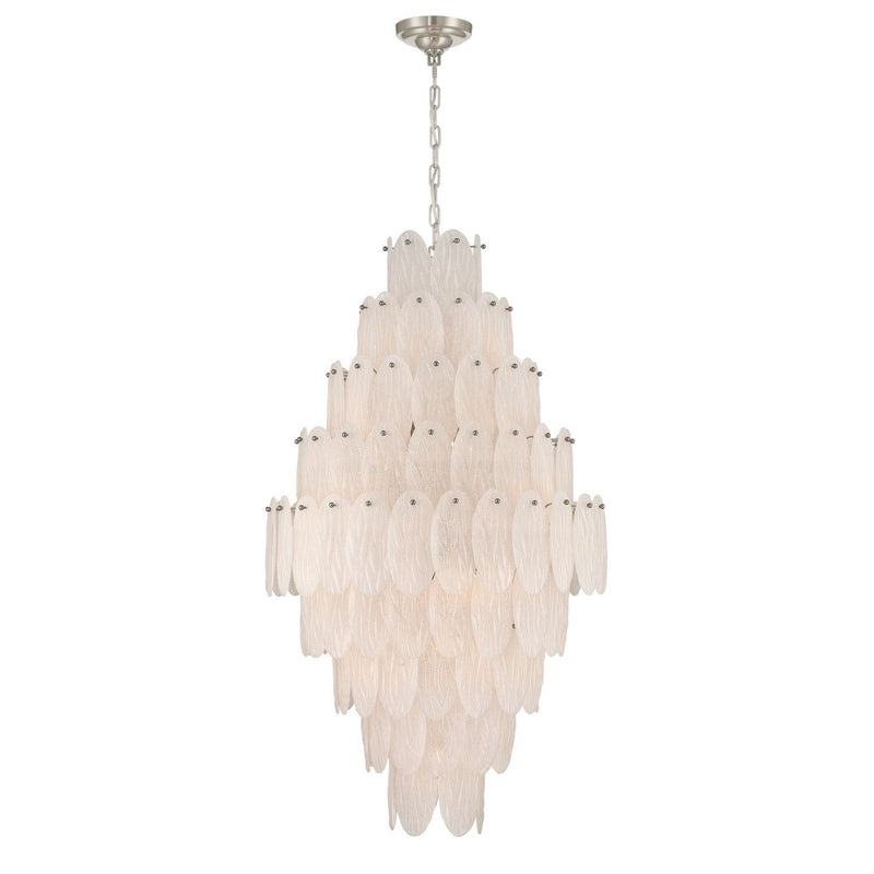 Serena 19-Light Tall Chandelier in Satin Nickel