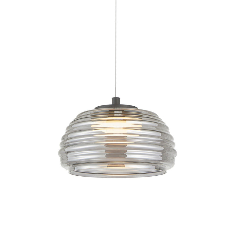 Haze LED Pendant in Black/smoke
