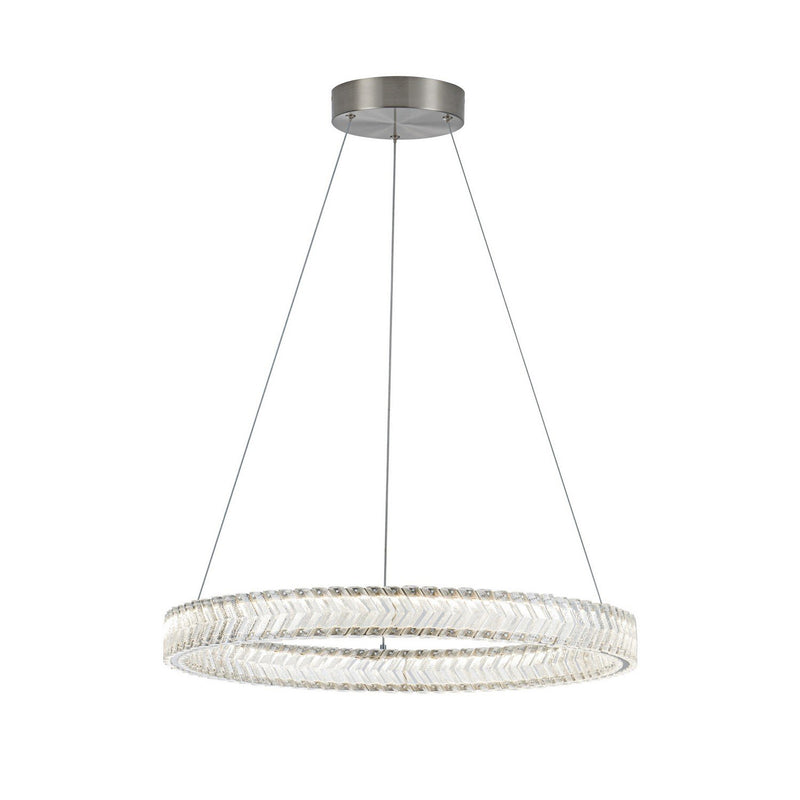Chevron 24" 3-Light LED Pendant in Brushed Nickel