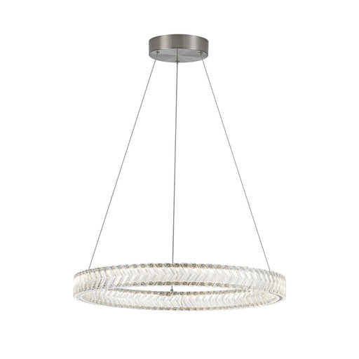 Chevron 24" 3-Light LED Pendant in Brushed Nickel