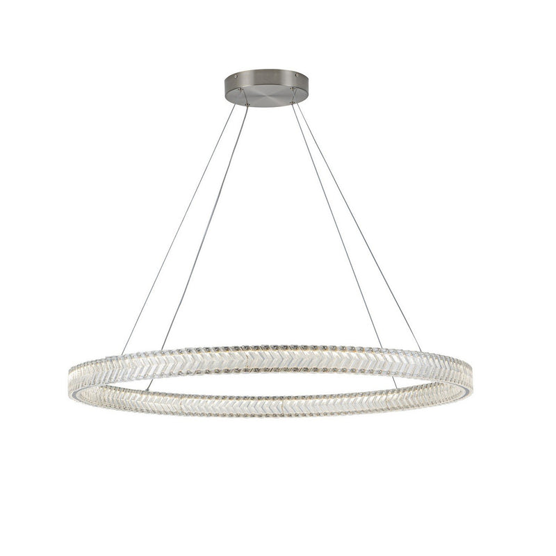 Chevron 39" LED Pendant in Brushed Nickel