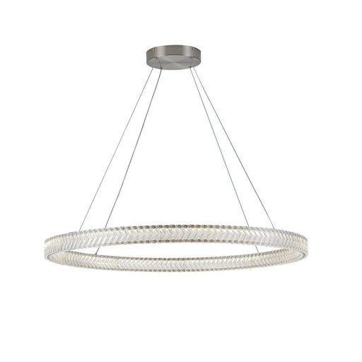 Chevron 39" LED Pendant in Brushed Nickel
