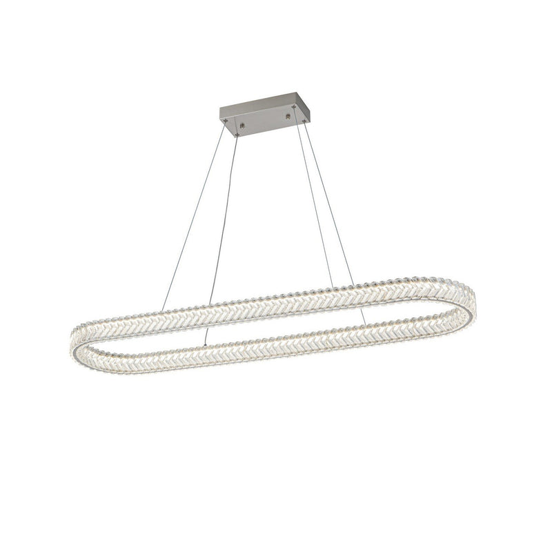 Chevron LED Linear Pendant in Brushed Nickel