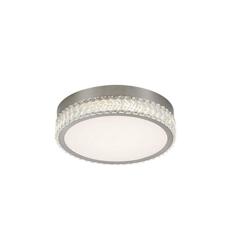 Chevron 16" LED Flush Mount in Brushed Nickel