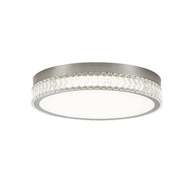 Chevron 20" LED Flush Mount in Brushed Nickel