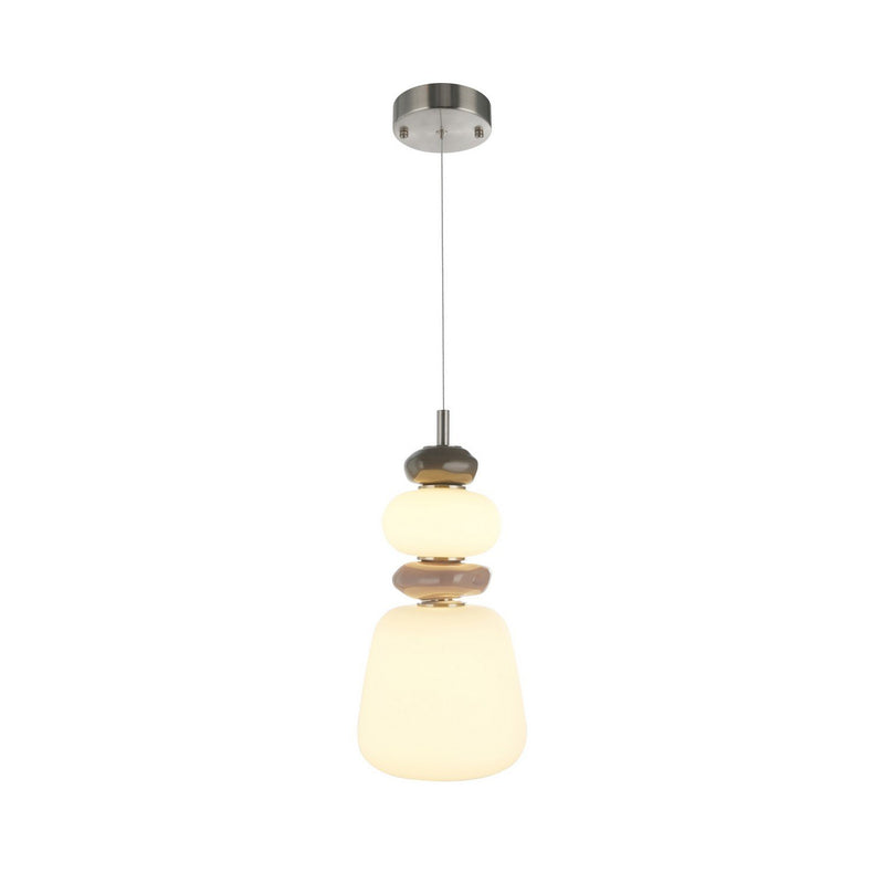 Strata Short LED Mini Pendant in Satin Nickel